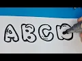 lets draw bubble letters ABCD bubble letters alphabet tutorial how draw graffiti bubbles letters