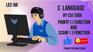 Printf and Scanf in C Define Printf and Scanf Function Explain in Hindi by cse code