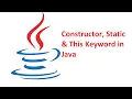 Session 5 Constructor in Java Type of Constructors Static keyword This keyword in Java