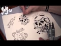 How to Paint Tattoo Flash With Markers - Old School Skull and Snake Designs