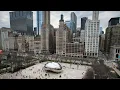 Cloud Gate The Bean at Chicago s Millennium Park Aerial View 4K Drone footage