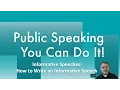 Informative Speeches How to Write an Informative Speech