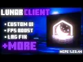 LUNAR CLIENT 1 23 44 IS INSANE FPS BOOST LAG FIX Minecraft Bedrock