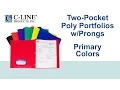 Two-Pocket Poly Folder with Prongs Assorted Primary Colors - C-Line Products