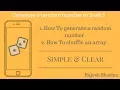 How To generate a random number shuffle an array in iOS - swift3