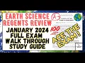January 2024 Earth Science Regents Exam Review Comprehensive Study Guide for Test Prep Success
