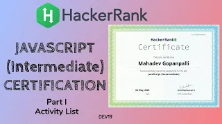 JavaScript Intermediate Activity List Problem Hackerrank Certifications