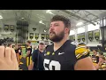 OL Trevor Lauck at Iowa football media day 2026