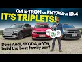 Electric family car shootout Who makes the best all-electric SUV Audi SKODA or Volkswagen