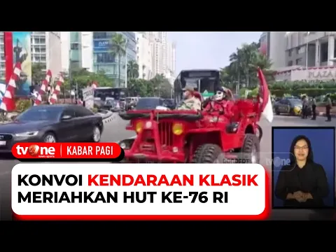 Meriahkan Peringatan HUT RI Ke-76, Kendaraan Klasik Konvoi di Bundaran HI