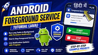 Foreground Service with Notification in Java Android App Complete Tutorial IT WALA HINDI-