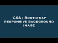 CSS Bootstrap responsive background image