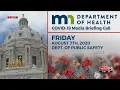WDIO News LIVE 2 Minnesota COVID-19 Briefing for Friday August 7