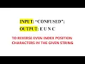 How To Reverse The Even Index Position Characters In The Given String