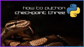 Checkpoint 3 - How to Python