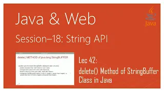 String API in Java delete Method of StringBuffer Class in Java