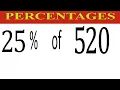 Percentages 25 Percentage of 520