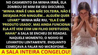 No casamento da minha irmã, ela e minha mãe zombaram de mim, me chamando de mãe solteira e produto..