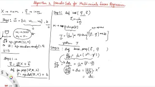 Multivariate Linear Regression Model - Algorithm Pseudo Code Machine Learning Tutorial