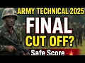 Army Agniveer Technical Final Cut Off Estimate 2025 Score Analysis Tips