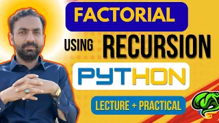 Lec-37 factorial using recursion Python functions exercises Python full course