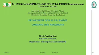 Command Line Arguments in Python Programming OOPs with Python Programming SNS Institutions