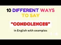 10 Other ways to say CONDOLENCES in English with examples ESL