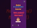 random password generator using Math random method tutorial in 1 minutes