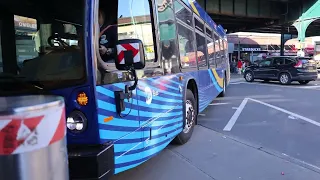 MTA Bus on the Q33 to the 74th St Bus Term entering the 74th St Bus Term