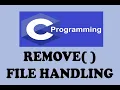 FILE HANDLING REMOVE FUNCTION IN C LANGUAGE URDU HINDI