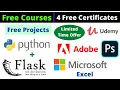 Udemy Free Certificate Courses Microsoft Excel Adobe Photoshop Python Online Classes