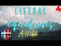 Literal Equations A