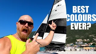 Unboxing and setting up BRAND NEW Hobie 16 sails