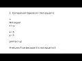 Python Comparison operators Equal Not equal and Greater than