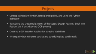 Python Projects The Course Overview packtpub com