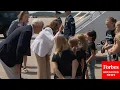 JUST IN Kamala Harris And Tim Walz Meet With Children Upon Arrival To Eau Claire Wisconsin