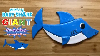 GIANT daddy shark clay cracking compilation 거대 아빠상어 옆모습 점토 부수기 위주로 편집