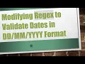 Modifying Regex to Validate Dates in YYYY Format