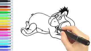 Download Drawing and coloring Donkey Eeyore from the Disney cartoon MP3