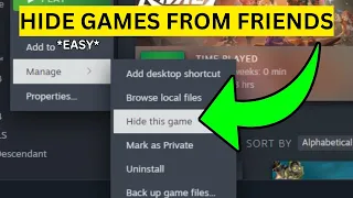 How To Hide Games From Friends on Steam EASY