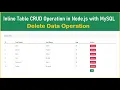 Node js Tutorial - Inline Table CRUD Operation in Node js with MySQL