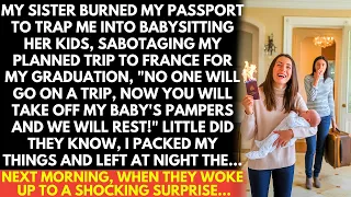 My sister burned my passport to keep me home for babysitting instead of my trip to France but result