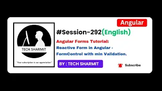 Angular Reactive Forms Tutorial in English FormControl Min Validation Error Handling Ep-292