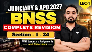 BNSS Complete Revision | Section 1 -34 | Judiciary & APO 2027 | Unacademy Judiciary | Faizan Khan