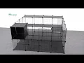69 Inch 5 Tiers Large Metal Cat Cage with Storage Cube Hammock Platforms DIY Cat Playpen