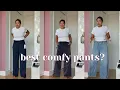 Comfy Work From Home Pants Try-On Tall-Friendly Elastic Waist Real Pants