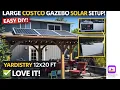 LARGE COSTCO GAZEBO SOLAR SETUP Easy DIY 1500 watts YARDISTRY 12 x 20 ft LOVE IT