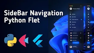 Flet Sidebar Navigation Glass Design in python flet flutter python