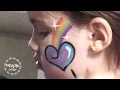 Rainbow Heart Cheek Art Very Fast Face Paint Tutorial