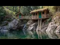 Download Lagu Built Two Cabins On The Edge Of A High Cliff in Forest - Skills Building Bushcraft and Cooking